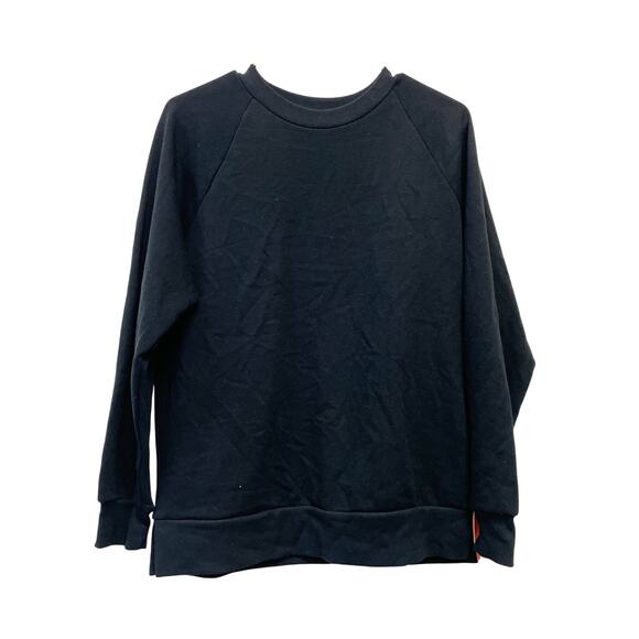 Colsie Women's Fleece Sweatshirt Black Crew Neck Pullover Raglan Long Sleeve XS - Picture 2 of 6